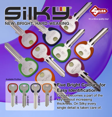 Silky keys in 5 bright colours