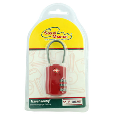 red luggage travel sentry padlock